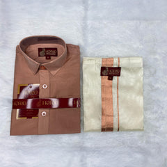 Horad Premium Art Silk Copper with Cream Kids Set