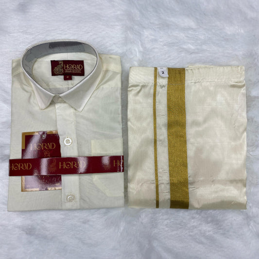 Horad Premium Art Silk Cream Kids Set