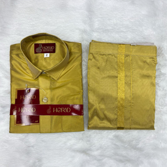 Horad Premium Art Silk Dark Gold Kids Set