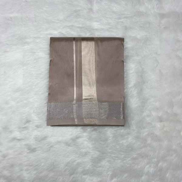 Horad Premium Art Silk Dad and Son Sandstone Shirt + Dhoti