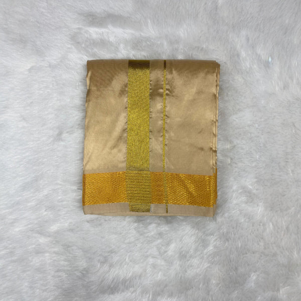 Horad Premium Art Silk Light Gold  Shirt + Dhoti