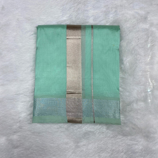 Horad Premium Art Silk M.L.Green Shirt + Dhoti + Angavastram