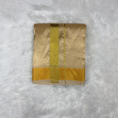 Horad Premium Art Silk Light Gold  Shirt + Dhoti +  Angavastram + Belt