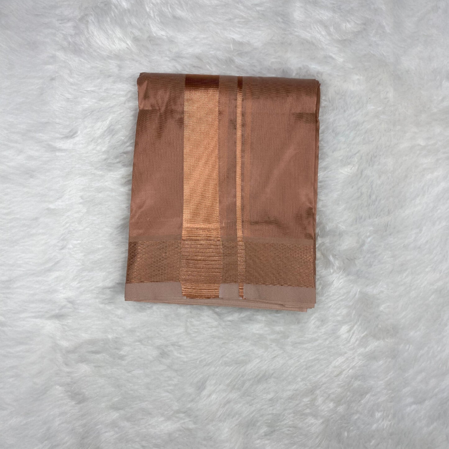 HORAD Premium Art Silk Copper  Dhoti with Shirt Material + Angavastram