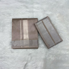 HORAD Premium Art Silk Sandstone  Dhoti + Angavastram (9X5)