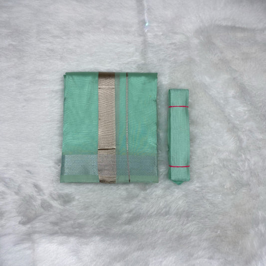 HORAD Premium Art Silk ML.Green Dhoti + Belt
