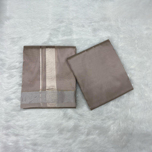 HORAD Premium Art Silk Sandstone  Dhoti with Shirt Material