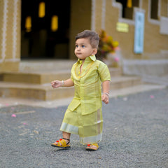 Horad Premium Art Silk FIR.Green Kids Set