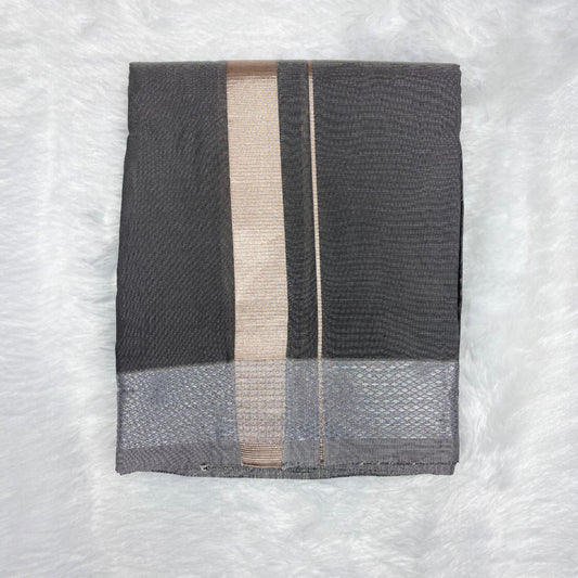 Horad Premium Art Silk Dark Grey Dhoti