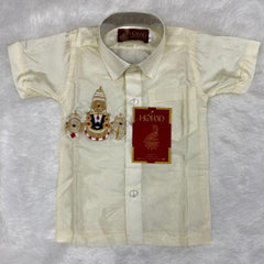 Horad Premium Art Silk Cream Balaji Embroidery Kids Set