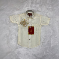 Horad Premium Art Silk Cream Lion Embroidery Kids Set