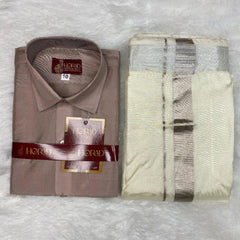 Horad Premium Art Silk Sandstone with Cream Kids set