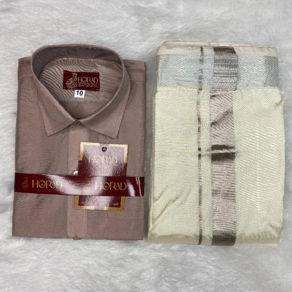 Horad Premium Art Silk Sandstone with Cream Kids set