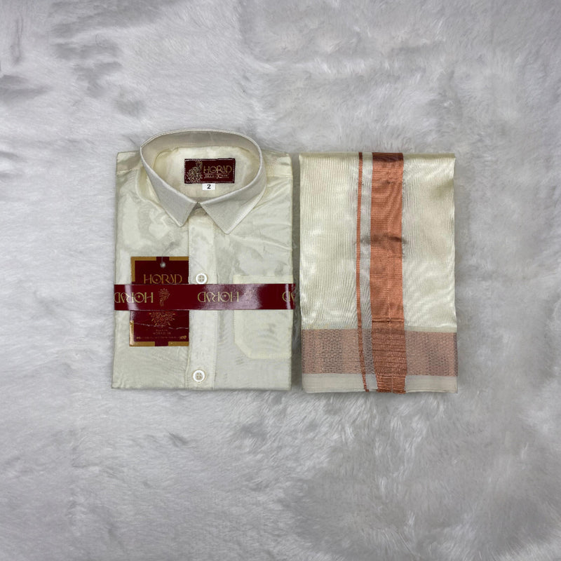 Horad Premium Art Silk Cream with Copper Kids Set