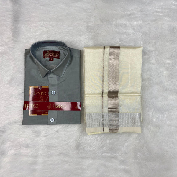 Horad Premium Art Silk Steel Grey  Kids Set