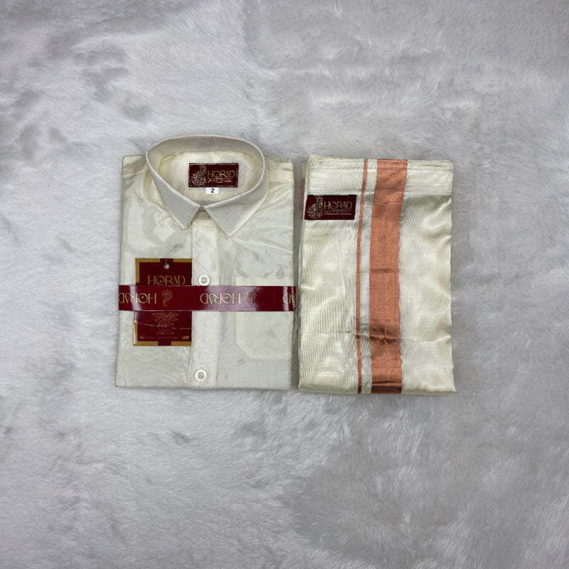 Horad Premium Art Silk Cream with Copper Kids Set