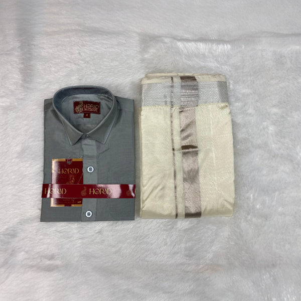 Horad Premium Art Silk Steel Grey  Kids Set