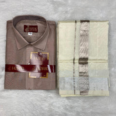 Horad Premium Art Silk Sandstone with Cream Kids set