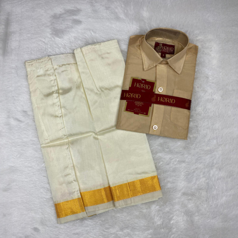 Horad Premium Art Silk Light Gold  Kids Set