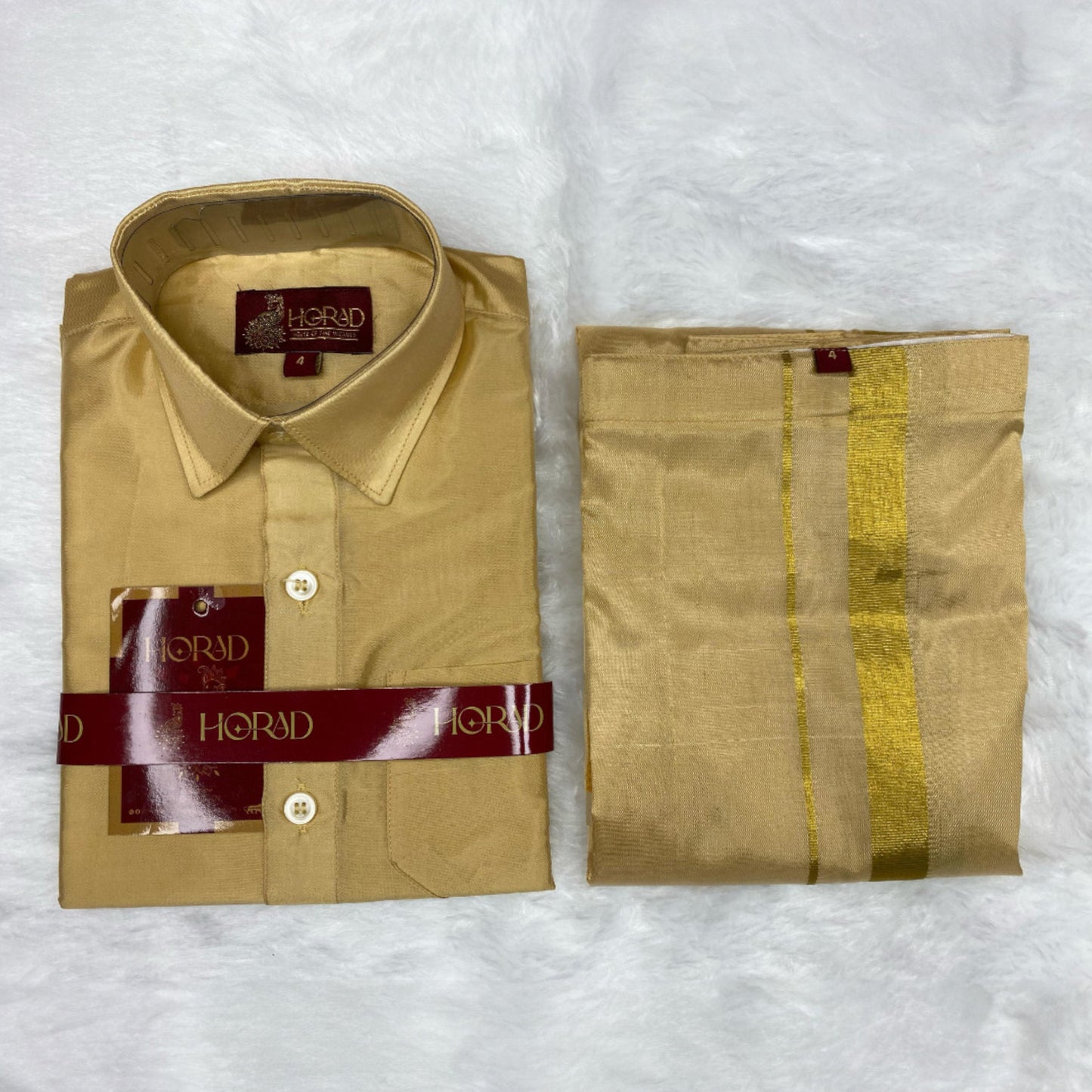 Horad Premium Art Silk Light Gold Kids Set