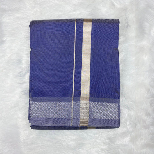 Horad Premium Art Silk Navy Blue Dhoti