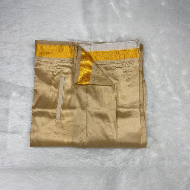 Horad Premium Art Silk Light Gold  Shirt + Welcro Dhoti