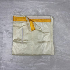 Horad Premium Art Silk Dad and Son Light Gold  Shirt + Cream Welcro Dhoti