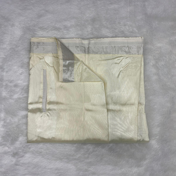 Horad Premium Art Silk Sandstone Shirt + Cream with Silver Welcro Dhoti + Angavastram
