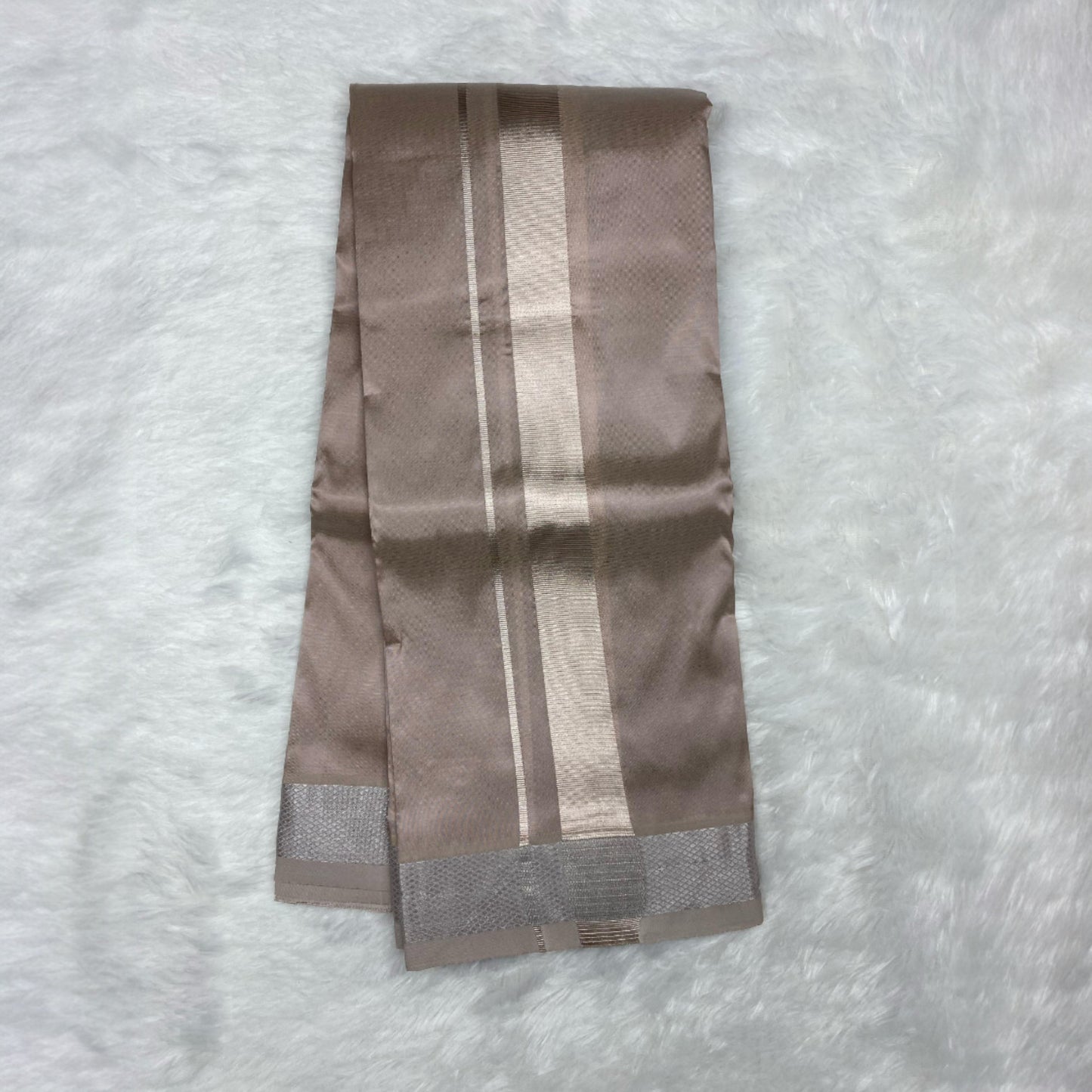 Horad Premium Art Silk Dad and Son Sandstone Shirt + Dhoti
