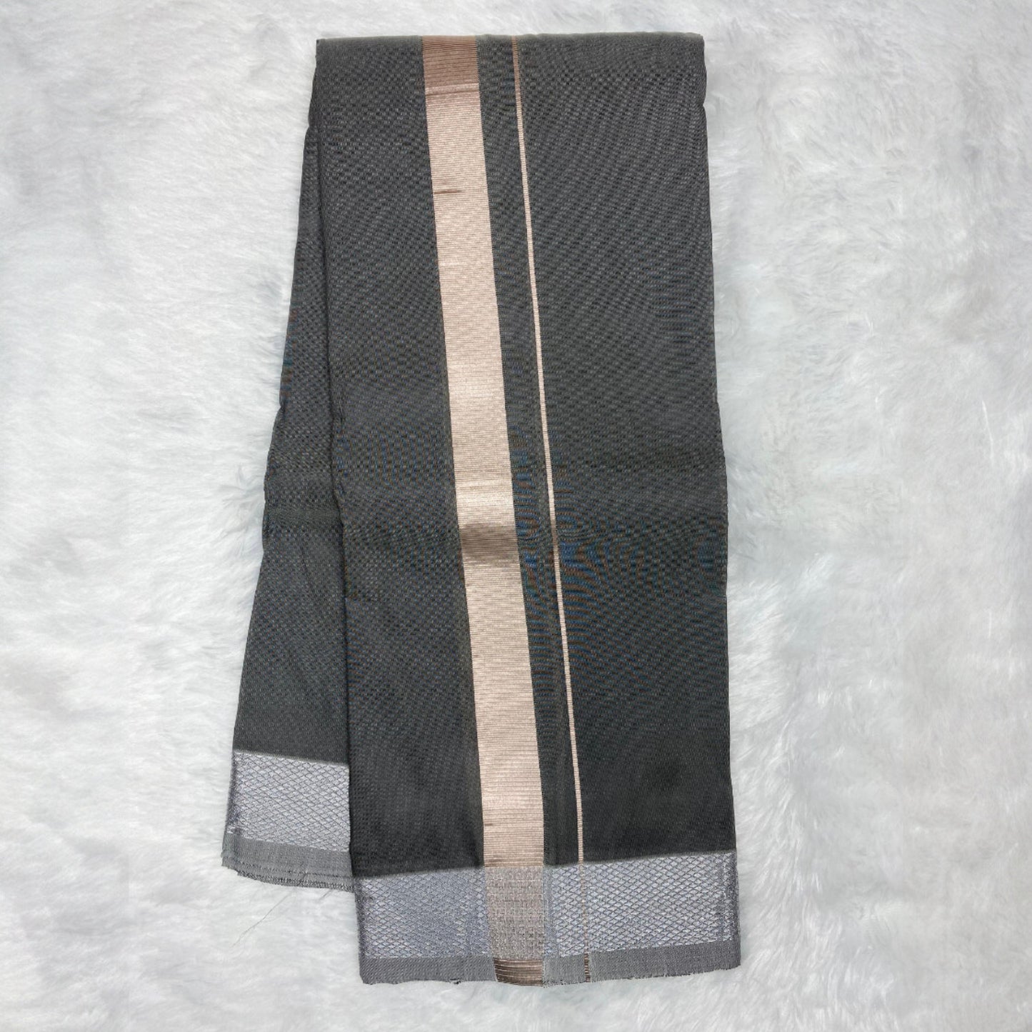 Horad Premium Art Silk Dark Grey Dhoti