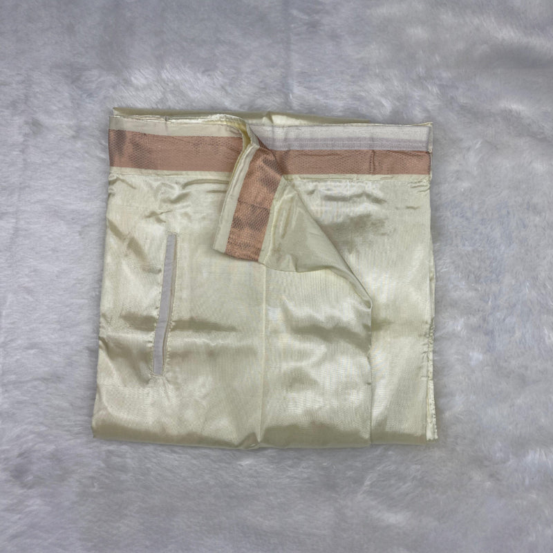 Horad Premium Art Silk Copper Shirt + Cream Welcro Dhoti