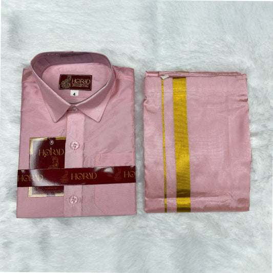 Horad Premium Art Silk Petal Pink Kids Set