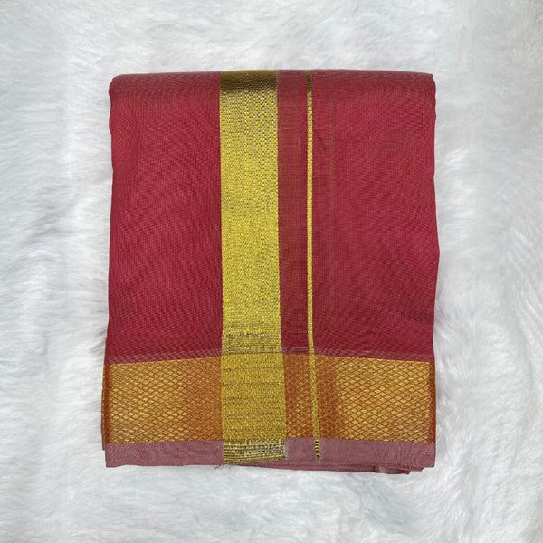 Horad Premium Art Silk Chilli Red Dhoti