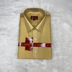 Horad Premium Art Silk Light Gold Shirt + Cream with Gold Dhoti