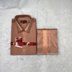 Horad Premium Art Silk Copper  Shirt + Dhoti