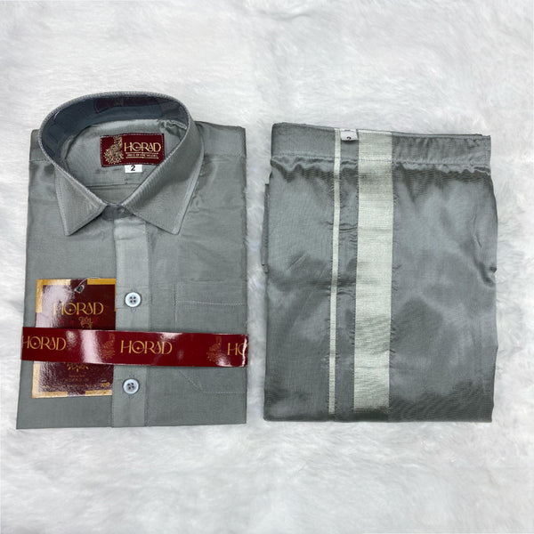 Horad Premium Art Silk Steel Grey  Kids Set