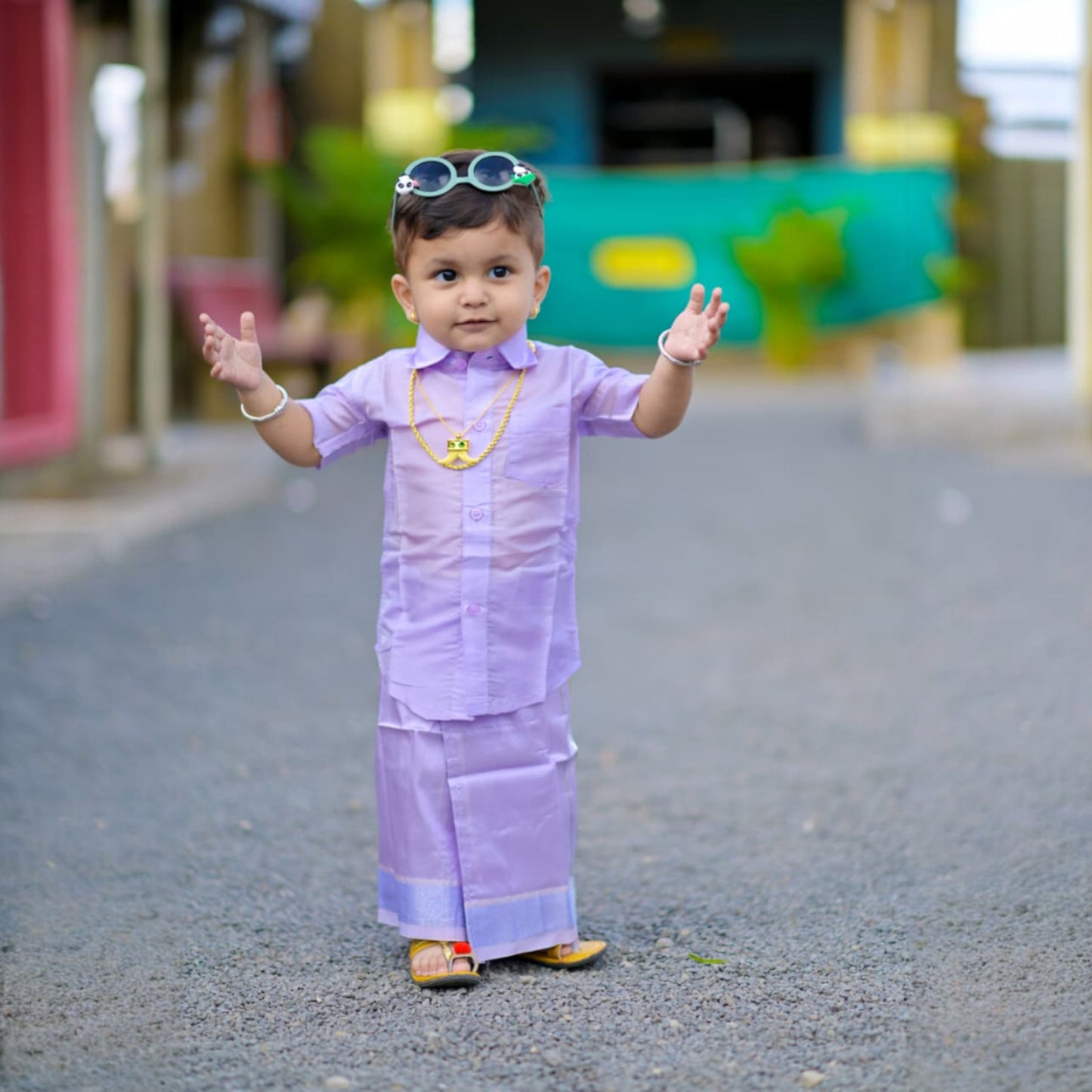 Horad Premium Art Silk Lavender Kids Set