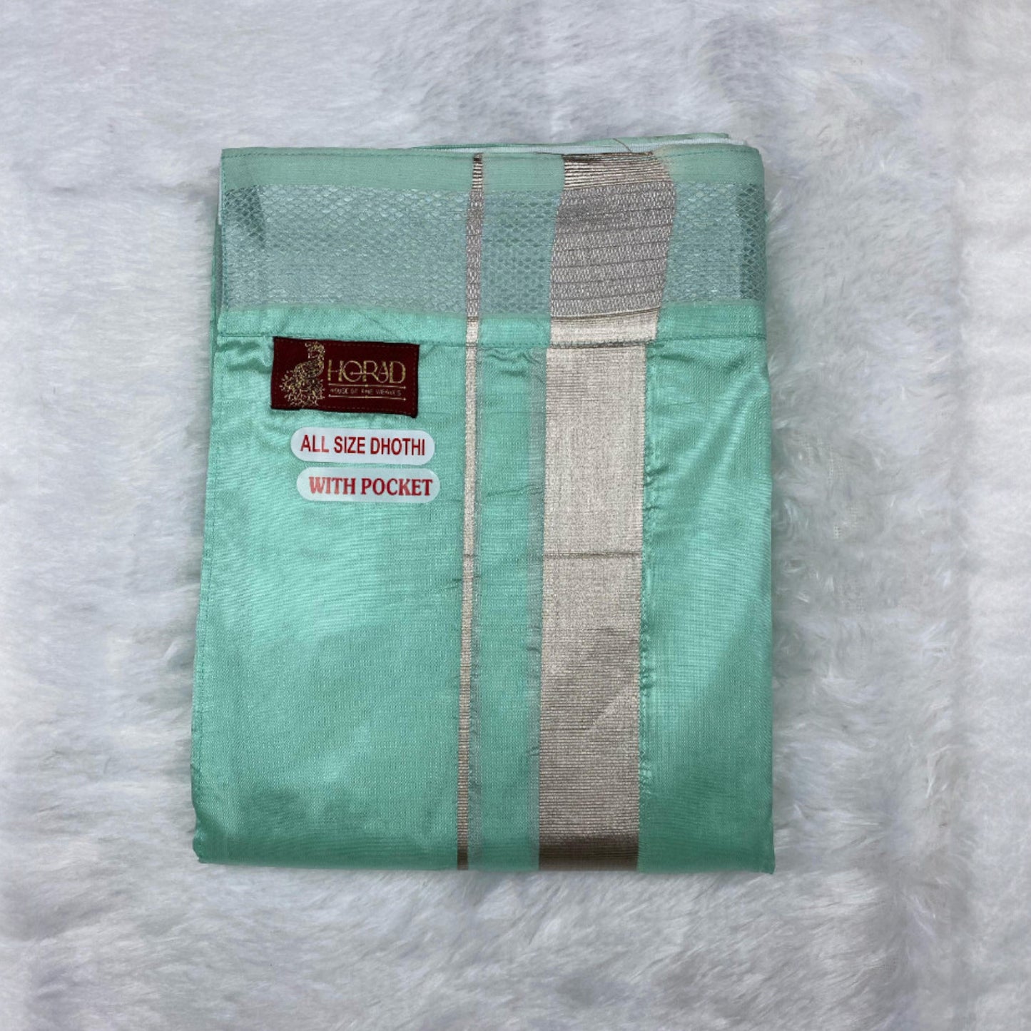 Horad Premium Art Silk ML.Green Shirt + Welcro Dhoti