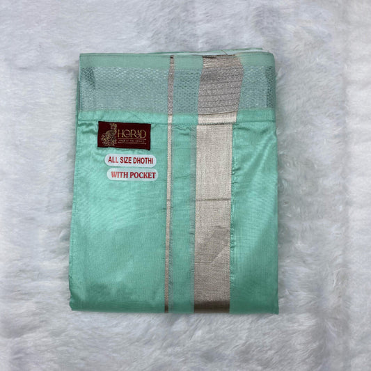 Horad Premium Art Silk M.L.Green Welcro Dhoti
