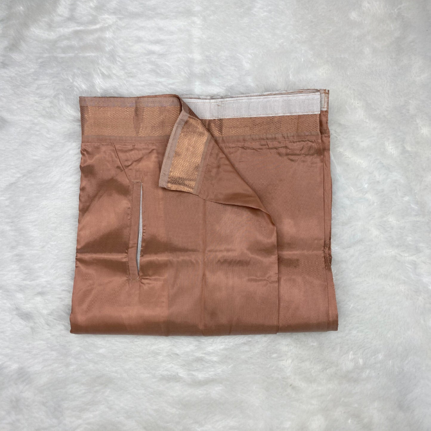 Horad Premium Art Silk Copper Shirt + Welcro Dhoti + Angavastram