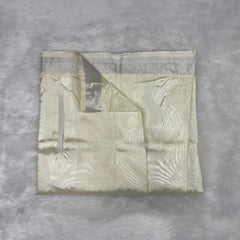 Horad Premium Art Silk Cream Balaji Embroidery Shirt + Cream with Silver Border Welcro Dhoti